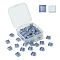 60Pcs Transparent Glass Cabochons, Square, Medium Slate Blue, 9.8x9.8x4mm