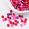 Valentine's Mix Glass Pearl Beads Sets, Pearlized, Mixed Color, 4mm, Hole: 1mm, about 400pcs/bag