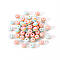 50Pcs Transparent Stripe Resin Beads, Round, Colorful, 1/4 inch(8mm), Hole: 2mm, 50pcs/Bag