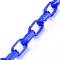 Handmade Acrylic Cable Chains, Imitation Gemstone Style, Flat Oval, Blue, Links: 18.5x11.5x4.5mm, about 39.37 inch(1m)/strand