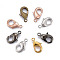 Brass Lobster Claw Clasps, Parrot Trigger Clasps, Cadmium Free & Nickel Free & Lead Free, Mixed Color, 10x5x3mm, Hole: 1mm