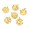 Flat Round Brass Flower Filigree Findings Charms Pendants, Golden, 15x13x0.5mm, Hole: 1mm