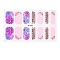 Full Cover Nail Stickers, 3D Nail Decals, Self-Adhesive, with Glass & Rhinestone & Plastic, for Nail Tips Decorations, Violet, 24x8.5~15mm, 24pcs/sheets