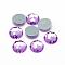 Acrylic Rhinestone Flat Back Cabochons, Faceted, Bottom Silver Plated, Half Round/Dome, Medium Purple, 8x3mm