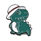 Dinosaur Enamel Pins, Black Alloy Brooch for Backpack Clothes, Dark Cyan, 26x24.5x1.2mm