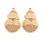 Rack Plating Brass Hollow Pendants, Gourd Charm, Light Gold, 30x18.5x6.5mm, Hole: 2mm