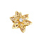 Acrylic Rhinestone Cabochons, with Golden Tone Brass Findings, Flower, for Hair Accessories, Clear, 23mm