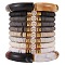 10Pcs 10 Style Handmade Polymer Clay Heishi Beaded Stretch Bracelets Set with Heart, Acrylic Chunky Curved Tube Bracelets for Women, Black, Inner Diameter: 2-1/8 inch(5.5cm)