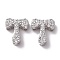 925 Sterling Silver Micro Pave Cubic Zirconia Beads, Real Platinum Plated, Letter T, 9x8x3.5mm, Hole: 2.5x1.5mm