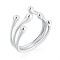 925 Sterling Silver Claw Open Cuff Ring, Hollow Chunky Ring for Women, Silver, US Size 4 1/4(15mm)