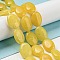 Natural Malaysia Jade Beads Strands, Dyed, Flat Oval, Gold, 18x12.5x6mm, Hole: 1.2mm, about 22pcs/strand, 15.43''(39.2cm)