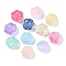 Transparent Spray Paint Glass Beads, Rose, Mixed Color, 15x15x8mm, Hole: 1.2mm