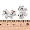 Brass Pave Colorful Cubic Zirconia Connector Charms CU-CBA908F-04P-07-3