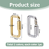 2Pcs 2 Colors 925 Sterling Silver Locking Carabiner STER-HS0001-26-2