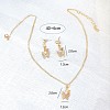 Butterfly Alloy Rhinestone Pendant Necklaces & Stud Earrings Sets for Women FS-WGF94CB-01-4