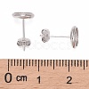 Anti-Tarnish Rhodium Plated 925 Sterling Silver Stud Earring Settings STER-F032-04P-3