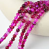 Natural Striped Agate/Banded Agate Bead Strands X-G-K166-13-6mm-03-2