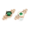 Brass Pave Faceted Glass Connector Charms X-FIND-T070-03D-2
