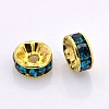 Brass Rhinestone Spacer Beads RB-A014-Z6mm-06G-2