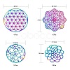 40Pcs 4 Style Ion Plating(IP) 201 Stainless Steel Filigree Joiners Links STAS-LS0001-51MC-3