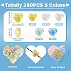 250Pcs 5 Colors Transparent Acrylic Beads TACR-TA0001-82-4