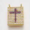 Brass Cubic Zirconia Pendants ZIRC-S061-89C-1