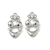 Brass Micro Pave Clear Cubic Zirconia Pendants KK-A280-16P-1