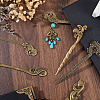 12Pcs 6 Style Fox & Phoenix & Swan & Fish & Dragon Tibetan Style Alloy Bookmarks FIND-SC0006-62-4