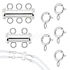 2 Sets 2 Styles Sterling Silver Slide Lock Clasps STER-GA0001-46-1