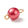 Glass Imitation Pearl Connector Charms PALLOY-JF01881-05-4