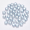 Transparent Spray Painted Glass Beads GLAA-R211-04-G02-1
