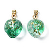 Two Tone Transparent Spray Painted Glass Pendants GLAA-N035-014-G06-2