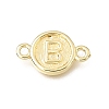 Brass Disc with Initial Links Connector Charms KK-E802-36G-B-1