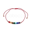 2Pcs 2 Color Natural & Synthetic Mixed Gemstone Round Braided Bead Anklets Set AJEW-AN00551-3