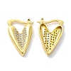 Clear Cubic Zirconia Heart Hoop Earrings EJEW-A095-01G-2