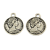 Feng Shui Tibetan Style Zinc Alloy Coin Pendants TIBEP-Q043-168A-RS-1