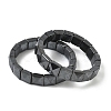 Natural Black Stone Beads Stretch Bracelets for Women Men BJEW-C097-06-12-1