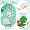 20Pcs 4 Styles Flower Unfinished Wood Display Decorations for DIY Painting Decoration Crafts DJEW-TA0001-38-5