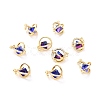 Brass Micro Pave Cubic Zirconia Pendants ZIRC-O044-19MC-G-2