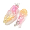 Electroplated Raw Rough Natural Quartz Crystal Big Pendants G-A229-02P-04-2