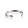 Tarnish Resistant 304 Stainless Steel Blank Cuff Bangles BJEW-E361-11P-3