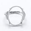 Anti-Tarnish Rhodium Plated 925 Sterling Silver Finger Ring Components STER-G027-06P-1