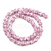 Handmade Flower Printed Porcelain Ceramic Beads Strands X-PORC-M005-6mm-03-4