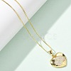 Brass Micro Pave Clear Cubic Zirconia Pendant Necklaces for Women LS-NJEW-M084-02G-03-5