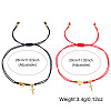 2Pcs Brass Heart & Cross Double Layered Couple Bracelet Set WL1100-3-4