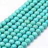 Faceted Synthetical Turquoise Beads Strands G-F382-8mm-01-1