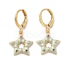 Star Golden Brass Dangle Leverback Earrings EJEW-L268-033G-02-1