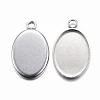 Non-Tarnish 304 Stainless Steel Pendant Cabochon Settings X-STAS-G075-21P-2