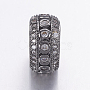 Brass Micro Pave Cubic Zirconia Beads ZIRC-G125-43B-2