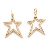 Brass Micro Pave Clear Cubic Zirconia Beads Pendants ZIRC-M114-26G-2